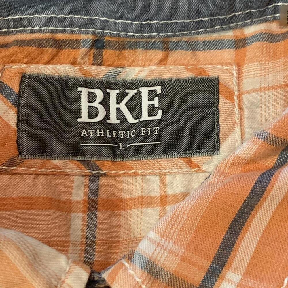 Large bke orange plaid button - Picture 7 of 8